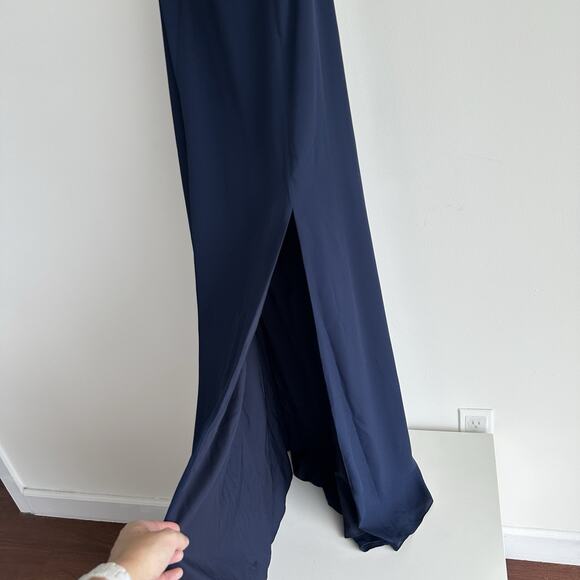 Fame And Partners Dress 8 Navy Dreamer Gown Evening Elegant Quiet Luxury Gala - Picture 10 of 11